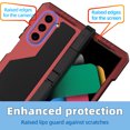 thumbnail image 4 of Dteck Metal Case for Samsung Galaxy Z Fold 6 Case with Kickstand & Hinge Protection & S Pen Holder, Shockproof Heavy Duty Rugged Stand Phone Cover Case for Galaxy Z Fold 6,Red, 4 of 8