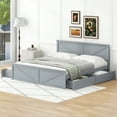 thumbnail image 6 of King Size Wooden Platform Bed Frame with Headboard and 4 Storage Drawers, Support Legs, Mattress Not Included, No Box Spring Needed,Dark Gray, 6 of 8