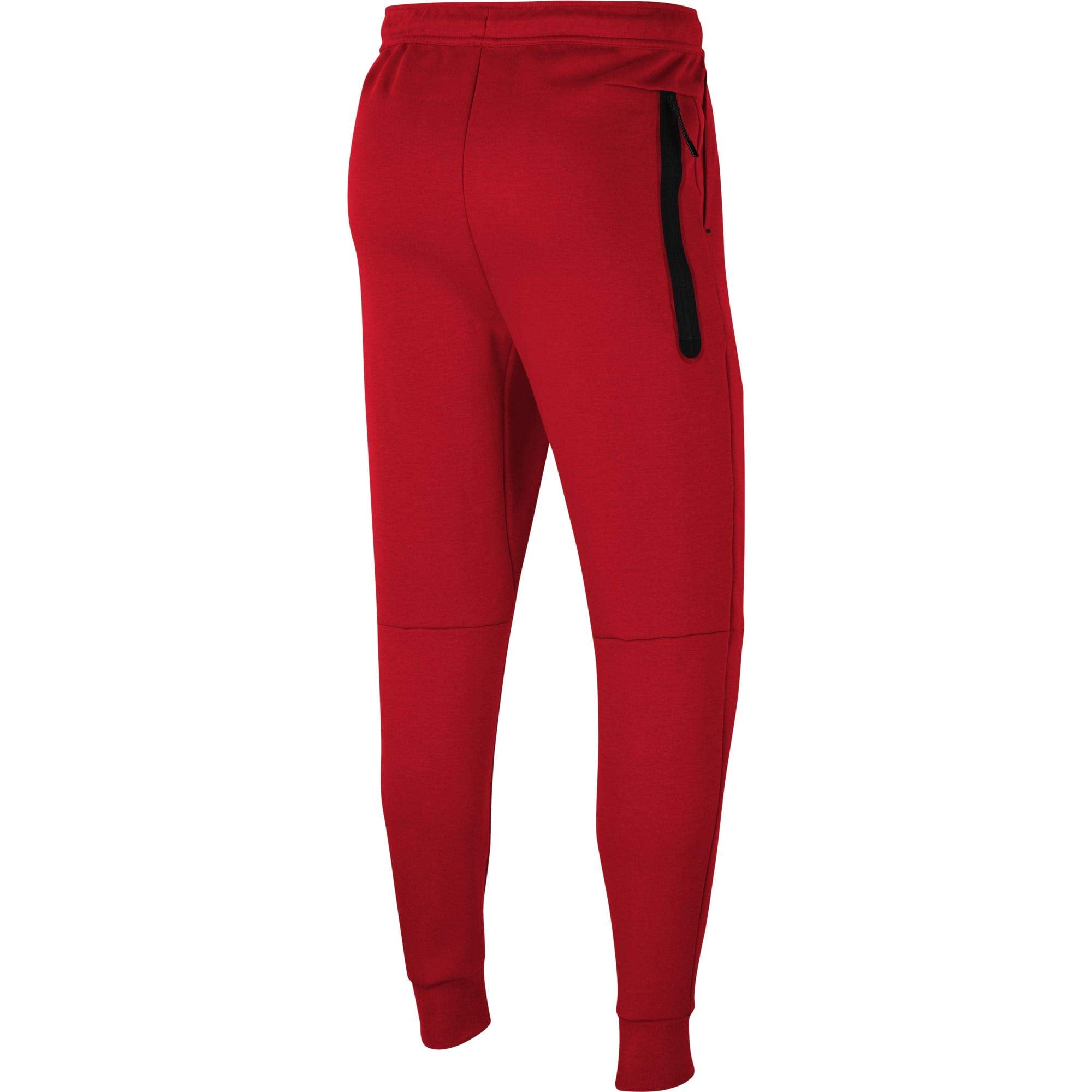 red tech fleece trousers