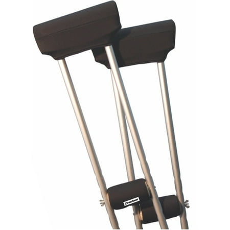 Underarm Crutch Cushion - Crutcheze Black Crutch Pad Set - Underarm & Hand Grip Covers with Comfortable Padding - Crutch Accessories Made In USA (2 Armpit, 2 Hand Cushion) - Crutch Pillows