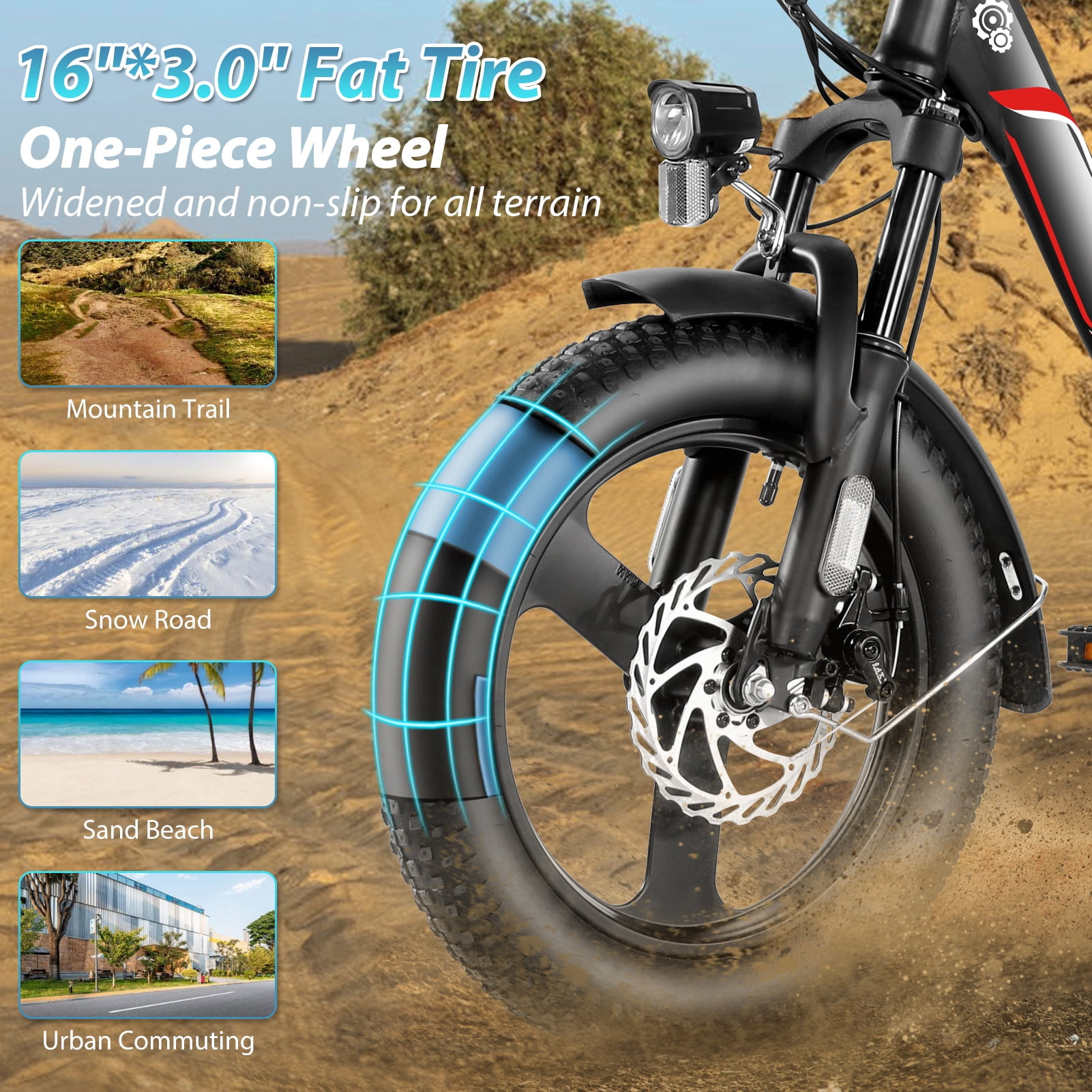 Elifine 3.0" Fat Tire Electric Bike for Adults, 48V 7.8Ah 350W Foldable Ebike with LCD, 5 Ridng Modes, Lockable Suspension Electric Commuter Bicycle, 7 Speed City E-bikes for Women, UL2849