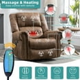 thumbnail image 2 of MEETWARM Massage Swivel Rocker Recliner with Heat and Vibration, Manual Glider Rocking Recliner Chair, 360Swivel Lounge Reclining Chair with Remote Control/USB Ports for Living Room(Brown), 2 of 7