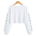 thumbnail image 2 of BOBOGOJP Kids Crop Tops Girls Long Sleeve Tee Shirts Cute Daisy Pinted Fashion Sweatshirt Pullover Top (White,12-13 Years), 2 of 4