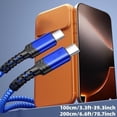 thumbnail image 4 of USB C Charging Cable 6.6FT 2 Pack, 60W Right Angle Braided USB‑C to USB‑C Cable, Fast Charging Cord for Phones & Tablets (Blue), 4 of 5