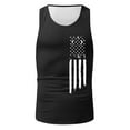 thumbnail image 4 of Ierhent American Flag Tank Top Men Mens Tank Top Soft Performance Boxing Gym Shirts Plain Muscle Tee(Y-Black,XXL), 4 of 4