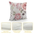 thumbnail image 4 of GOSMITH  Farmhouse Throw Pillow Covers Gray Pink Flowers Leaves Watercolor Floral Rose Pastel Color Waist Lumbar  Throw Pillow Cases Cushion Cover Rectangular, 4 of 5