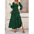 thumbnail image 3 of Vestido PRETTYGARDEN 2025 Maxi Verde Oscuro Manga Larga Talla S, 3 of 8