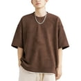 thumbnail image 2 of Camiseta de manga corta para hombre, tendencia de moda urbana, Top holgado con estampado de letras en 3D, cuello redondo, 2 of 8
