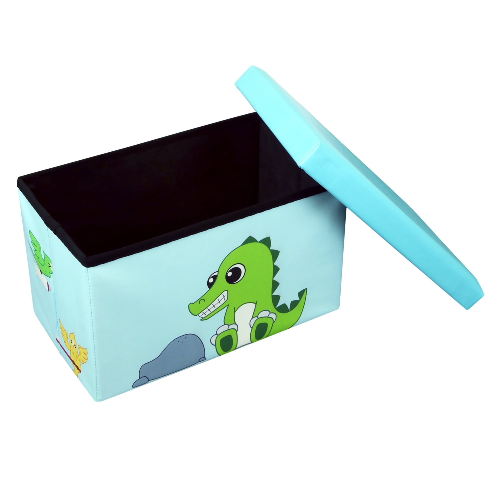 Otto & Ben Children 20" Crocodile and Bird Toy Wood Storage Chest, Multi-color