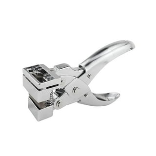 Heavy Duty Hole Punch Single One Hole Puncher Paper Hole Punch Long Reach  Reduced Effort 2 Inch Deep Throat Hand Alloy Punch for ID PVC Cards 5 Inch