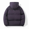 thumbnail image 5 of adviicd Unisex Couple's Thick Warm Hooded Puffer Coat, Loose Fit Thermal Insulated Winter Jacket Fuzzy Puffer Coat (Purple, XL), 5 of 5