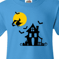 thumbnail image 4 of Inktastic Halloween Haunted House Witch and Bats Youth T-Shirt, 4 of 5