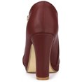 thumbnail image 4 of BLISSFUL STEP Women's Chunky High Heel Platform Round Toe Ankle Boots, 4 of 7