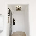 thumbnail image 6 of Kodiak 16-in W Black and Teak Rustic Semi Flush Mount Ceiling Light Bear and Tree Motif, 6 of 13