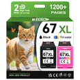 thumbnail image 1 of Cartuchos de tinta InKid 67XL compatibles para HP Envy 6055e 6400, 1 of 7