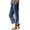 Navy, variant on Horkkom Linen Pants Women Elastic Waist Summer Pants Loose Soft Cotton Pants Striped Printed Casual Beach Pants with Pockets