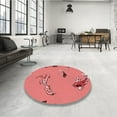 thumbnail image 3 of Ahgly Company Indoor Round Patterned Lava Red Area Rugs, 8' Round, 3 of 6