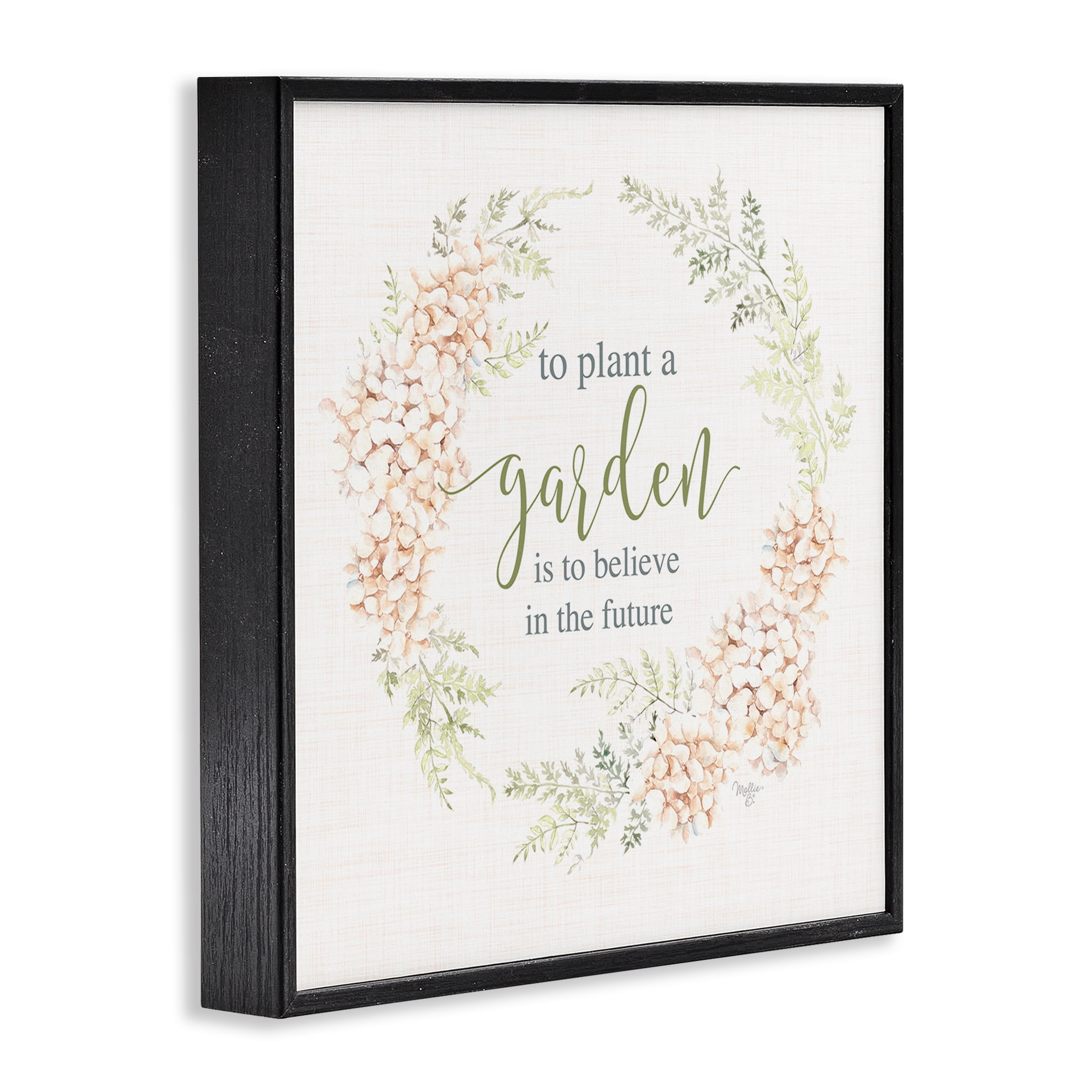 Stupell Industries Inspiring Plant A Garden Botanical & Floral Painting Black Framed Art Print Wall Art, 12 x 12