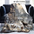 thumbnail image 4 of Forest House & Animal Pattern Blanket, 1 Count Soft Throw Blanket, Warm Nap Blanket for Home Office Travel, Bedroom Decor, 4 of 7