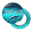 thumbnail image 2 of KLL Hawaiian Ship Dolphin Round Bar Chair Cushion Cover 12 inch ,Bar Stool Protector with Elastic, Soft Washable, 2 of 6