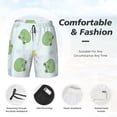 thumbnail image 6 of Picia Kawaii Frogs pattern Mens Swim Trunks with Compression Liner Stretch Beach Shorts Quick Dry with Zipper Pockets No-Chafing Board Shorts-Small, 6 of 9