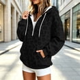 thumbnail image 5 of felwors Women Leopard Print Hoodie Half Zip Up Fleece Oversized Y2K Camo Sweatshirt Clothes Winter Outfits Black for Size S, 5 of 8