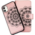 thumbnail image 4 of 2-in-1 Case for iPhone 11 Case Wallet Credit Card Holder ID Slot Detachable Hybrid Protective Slim Hard Shell Magnetic PU Leather Folio Pocket Flip Cover for iPhone 11 6.1 inch Mandala Pink, 4 of 15