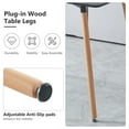 thumbnail image 4 of Lecut Mid Century Modern Rectangular Dining Table, 45" White Dining Table with MDF Tabletop and Beech Wood Legs, Small Kitchen Table for Apartment Home Office, 4 of 6