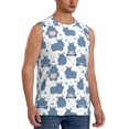 thumbnail image 2 of Fotbe Cute Hippos Men's Camiseta sin Mangas Estampada para Hombres, Playera Casual para Gimnasio, Entrenamiento, Playa-3X-Large, 2 of 7