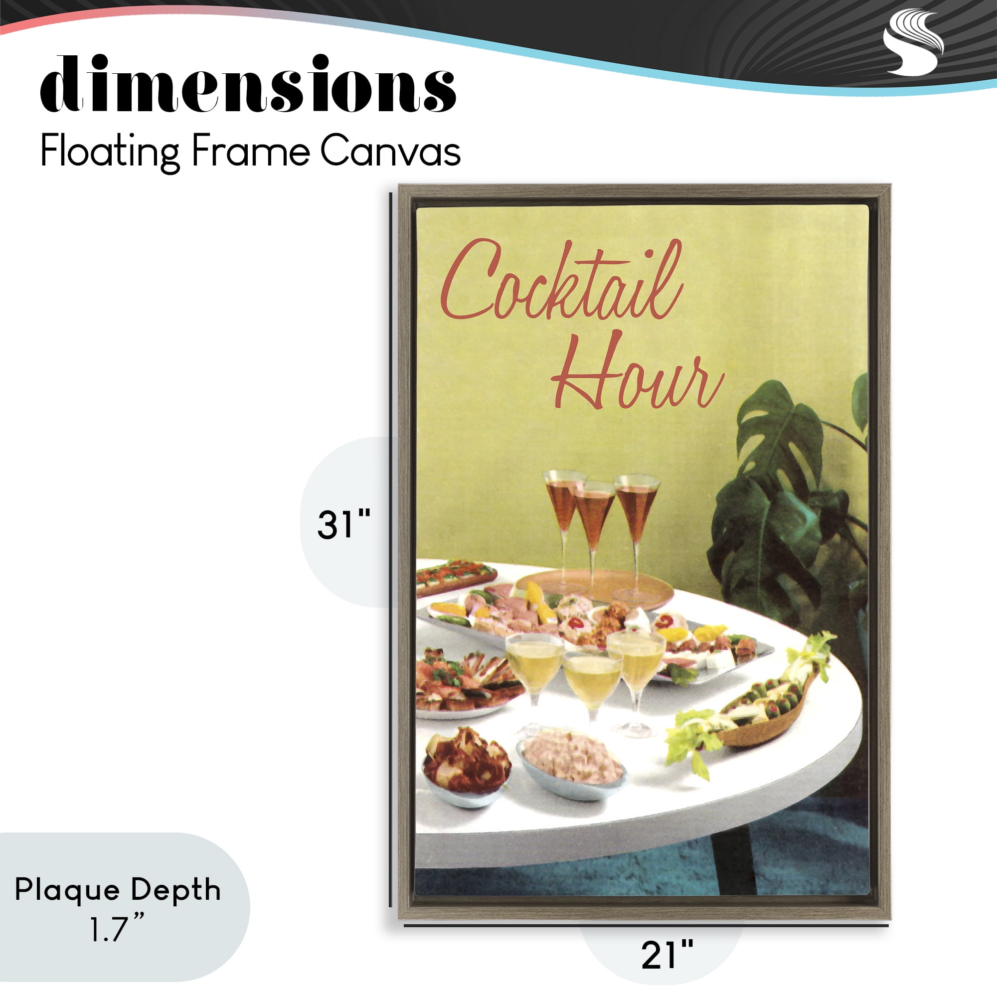 Stupell Industries Cocktail Hour Table Spread Brown Framed Floater Canvas Wall Art, design by Tim Wright