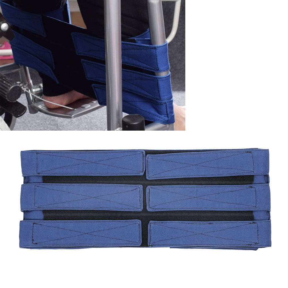 Fdit Adjustable Wheelchair Restraint Strap, Wheelchair Leg Restraint Strap, Breathable Blue Seat Belt Non‑Slip For Seat Width Of 13.8-24.4In Home Patient Elderly