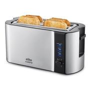Elite Cuisine ECT3051 Stainless Steel 4 Slice Long Slot Toaster