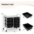 thumbnail image 2 of LINJH 9-Drawer Rolling Storage Cart, Mobile Utility Cart with Removable Drawers & Metal Frame, Art Craft Organizer Cart with Lockable Wheels-9-Drawer Black, 2 of 10