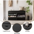 thumbnail image 5 of 40" Shoe Storage Bench with 2 Flip Drawers & Padded Seat Cushion, Shoe Cabinet with Lift Top Storage Box, Shoe Bench Shoe Organizer for Entryway, Hallway, Living Room, Black, 5 of 8