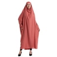 thumbnail image 4 of Muslim Women Solid Color Hooded Batwing Sleeves Abaya Long Hijab, 4 of 6