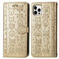 thumbnail image 1 of Funda Cartera FOXDOCK para iPhone 12 ProMax , Flip PU con Relieve de Gatos y Perros, Tarjetero y Soporte, 1 of 6
