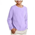 thumbnail image 3 of alcepopk Girls Long Sleeve Shirts Kids Crewneck T-Shirts Fall Tops Tees(Purple,8-9 Y), 3 of 7