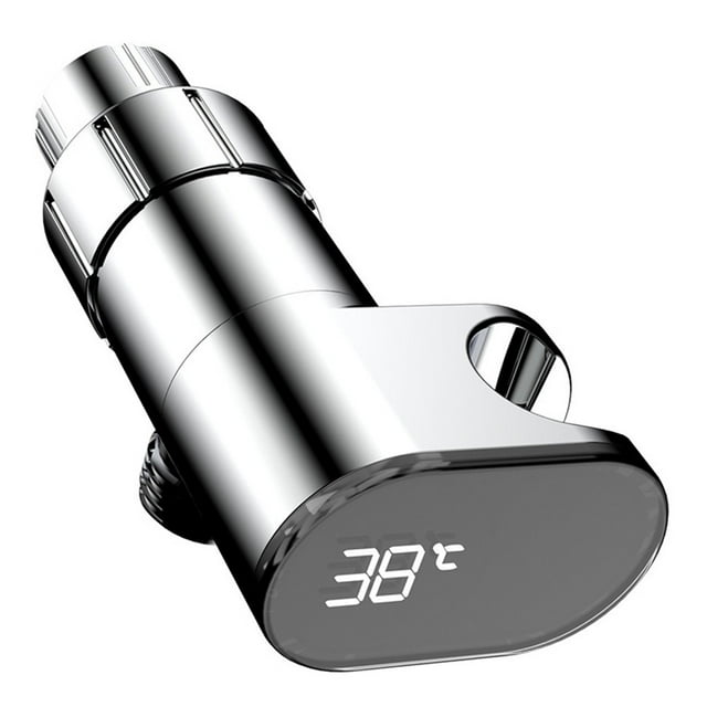 Bgsha Digital Display Adapter Shower Head Holder Home Bathroom Electroplating Dual Display Temperature Readings Digital Shower