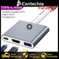 1 2 3PCS Thunderbolt 3 Adapter USB Type C Hub HDMI compatible 4K