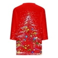 thumbnail image 5 of asdoklhq Christmas Sweatshirts for Women Ladies' Christmas Fashion Casual Printed V-neck Quarter Sleeve Top Red 2X, 5 of 5