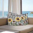 thumbnail image 4 of Outdoor Pillow Cover Sunflowers Set of 2 Waterproof Throw Pillowcases Black Buffalo Plaid Decorative Patio Furniture Pillows for Couch Garden Indoor & Outdoor Use, 4 of 9