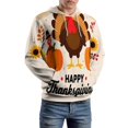 thumbnail image 5 of Happy Thanksgiving Pumpkin Turkey 3D Print Hoodie Men Women Autumn Thin Pullover Sweatshirt Vintage Streetwear Tops, 5 of 6