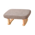 thumbnail image 2 of Taburete acolchado para pies, reposapiés para sofá, taburete para cambiar zapatos, taburete rectangular, otomano pequeño para habitación de invitados, Gris claro, 2 of 9
