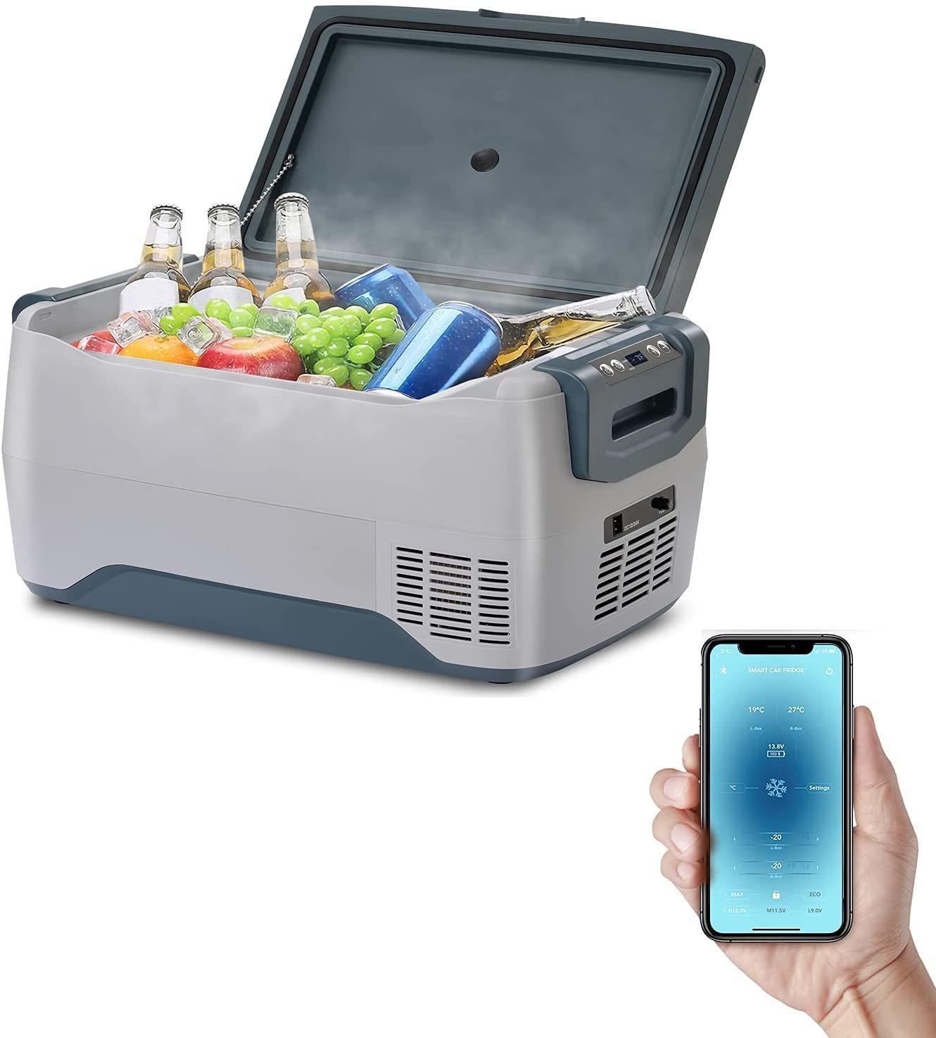 Compact Portable Refrigerator & Heat 12V Travel Cooler Electric Rolling 33 Qt 