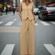 thumbnail image 2 of Conjunto de chaleco sin mangas con botones y pantalones anchos para mujer: elegante conjunto informal y formal con bolsillos, 2 of 6