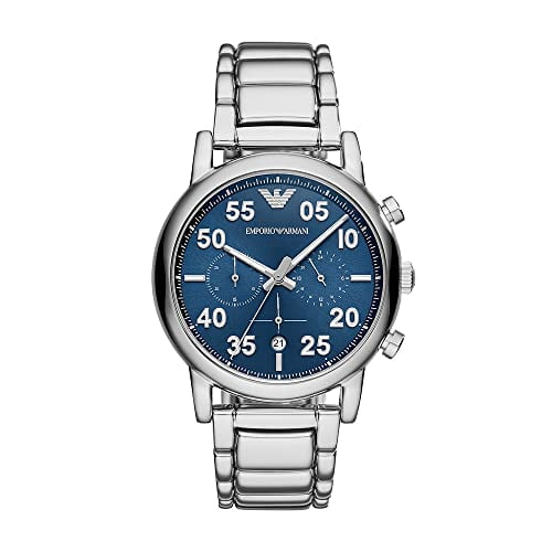 Emporio Armani Luigi Men's Chronograph Stainless Blue Dial Quartz Watch AR11132