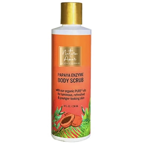 Joyce Giraud Papaya Enzyme Body Scrub 4 aceites milagrosos puros exfolia e hidrata 8 onzas líquidas. Onz