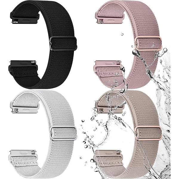 wonima11 Water-resistant Quick Release Watch Bands 18mm 20mm 22mm 4 Pack Nylon Elastic Braided Watch Straps, Soft Adjustable Solo Loop Wristband for Women Men