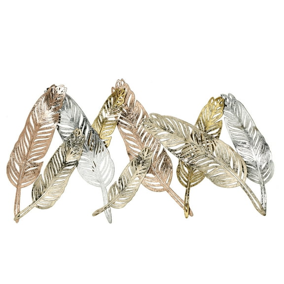 Feather Flutters Metal Wall Art Gold And Silver Tones