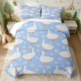 thumbnail image 2 of Erosebridal Goose Bed Spread Queen for Girls, Blue Daisies Queen Coverlet Set, 3pcs 1 Quilt and 2 Pillowcases, 2 of 7